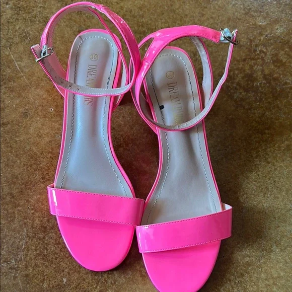 Hot Pink Heeled Sandals - Picture 3 of 9